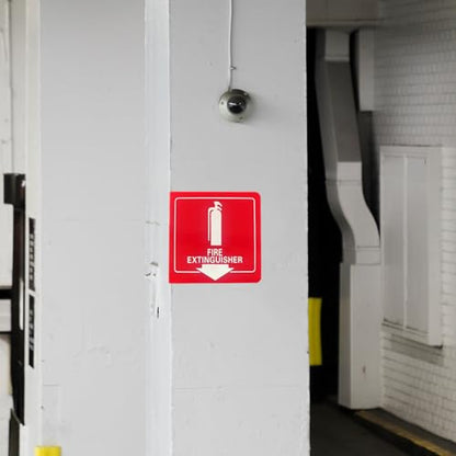 Haploon Wall-Mounted Fire Extinguisher Signs 4 Pcs with Down Arrow Holes