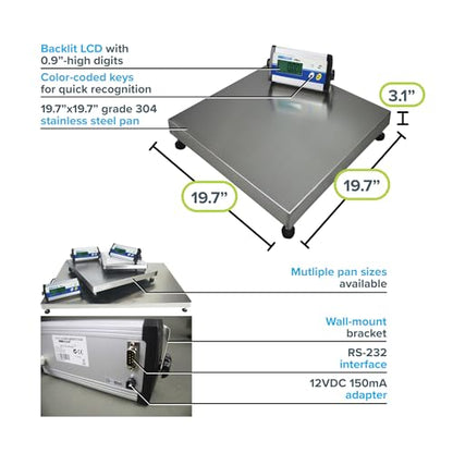 Adam Equipment CPWplus 300L - CPWplus Bench and Floor Scales - Capacity: 660lb / 300kg, Readability: 0.2lb / 0.1kg - size: 300L Large Platform Floor Scale, 300kg Capacity and 100g Readability