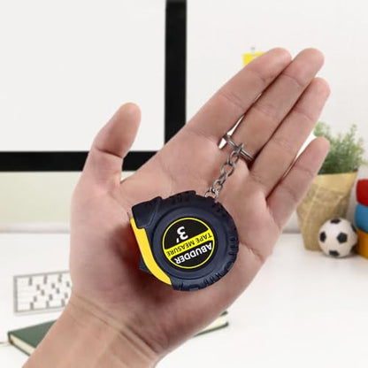 18 Pack Small Tape Measure Keychains - Mini Tape Measures Retractable,Pocket Measurement Tape Bulk Easy Read 3 Feet - color: Yellow