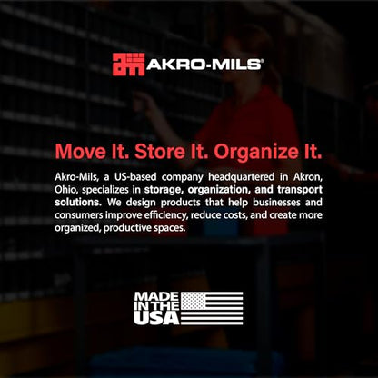 Akro-Mils 30235 AkroBins Plastic Storage Bins, 11"x11"x5", Black, 6-Pack - color: Black
