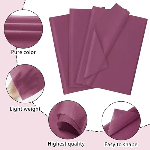 120 Sheets 14 x 20 Inch Burgundy Tissue Paper for Gift Bag Wrapping - color: Burgundy