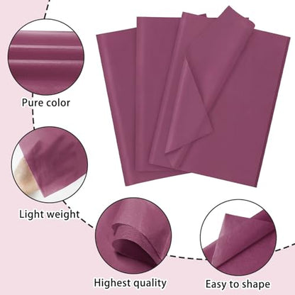 120 Sheets 14 x 20 Inch Burgundy Tissue Paper for Gift Bag Wrapping - color: Burgundy