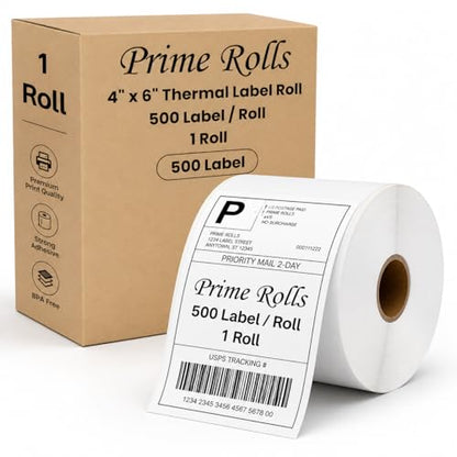 4” x 6” Direct Thermal Labels – 500 Labels (1 Roll, 500 per Roll) Water & Oil Resistant, Permanent Adhesive – Compatible with Zebra, Rollo & Similar Printers (Not for DYMO) (1 Roll) - size: 1 Roll