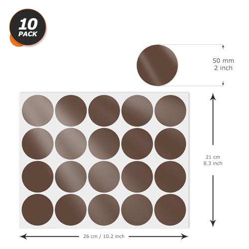 Brown Round Stickers 2 Inch Waterproof Vinyl Coding Labels 200 PCS - color: Brown