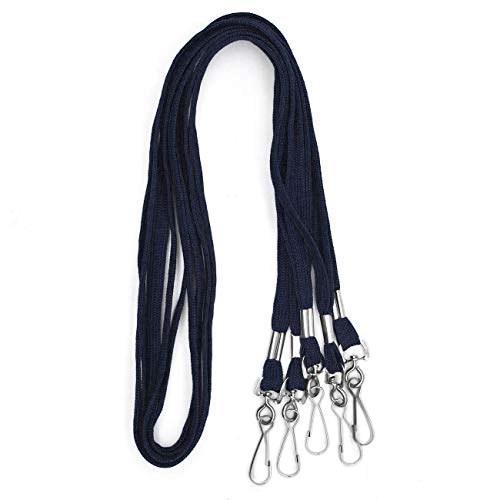 Beebel Lanyards 200 Pack Navy Blue Lanyards with Swivel Hook Clips for ID Name Badge Holder (Navy Blue, 200 Pack) - color: Navy Blue, size: 200 Pack
