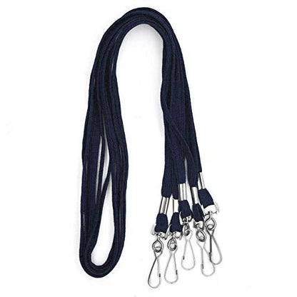 Beebel Lanyards 200 Pack Navy Blue Lanyards with Swivel Hook Clips for ID Name Badge Holder (Navy Blue, 200 Pack) - color: Navy Blue, size: 200 Pack