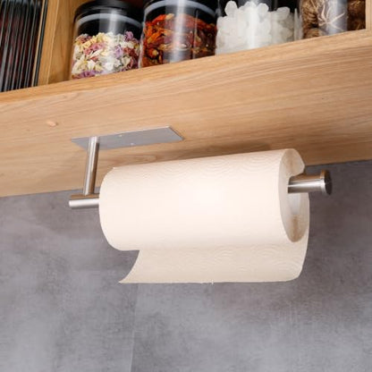 Paper Towel Holder - Eolax Under Cabinet Paper Towel Bar for Kitchen, Wall Mount Self Adhesive or Drilling Paper Towel Rack, 304 Stainless Steel (Brushed Nickel) - color: Brushed Nickel