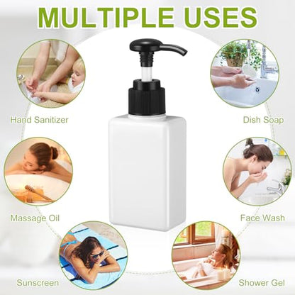 Domensi 24 Pcs 3.4 oz Pump Bottle Mini Travel Bottles, White - color: White