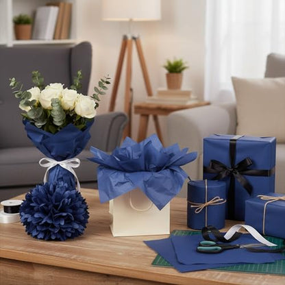500 Sheets Navy Blue Tissue Paper Bulk 15 x 20 Inch for Rosh Hashanah Gifts - color: Navy Blue, size: 15 x 20 Inch