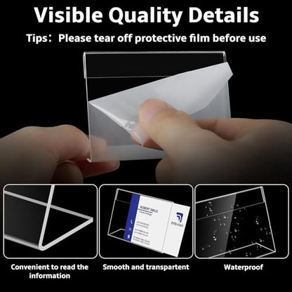 30 PCS Small Acrylic Sign Holder 3.5" x 2", Mini Acrylic Food Sign Labels for Party Buffet, Retail Price Display Holder, Clear Plastic Table Counter Top Stand for Place Cards, Name Card, Wedding Signs - size: 30PCS 3.5" X 2"(9X5)