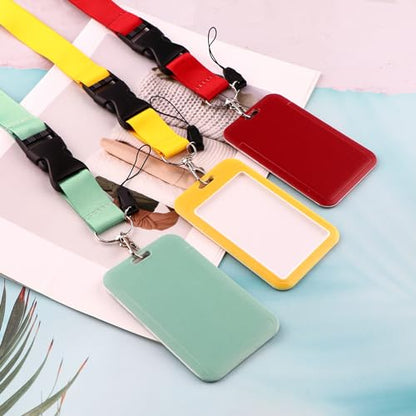 Yellow Lanyard with ID Holder Lanyard for Keys ID Badges Keychain Vertical Name Badge Holder with Clip - color: Yellow1