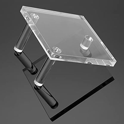 Hipiwe 4-Pack Clear Acrylic Display Stand, Three-Peg Large Rock Holder