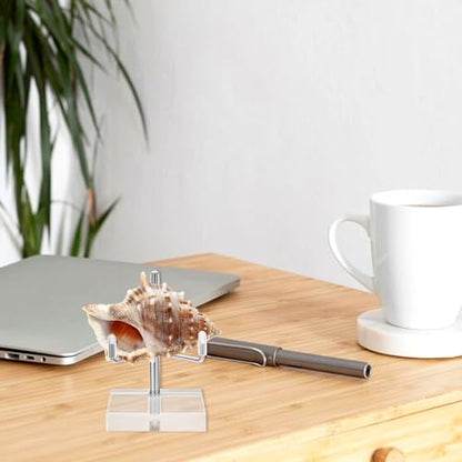 Xthrotsenk 2" Rock Crystal Stands for Display Small Plate Stand Clear Small Easel Stands Adjustable Plate Holder Silver Decorative Plates Display Stand for Mineral Agate