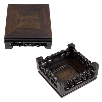 Ebony Wood Display Pedestal, 3.35 Inches Width, 1.57 Inches Height