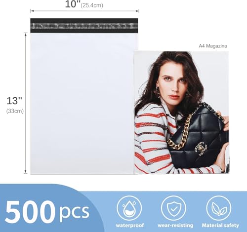 Metronic Poly Mailers 10x13 500 Pack Bulk Small Shipping Bags for Business - color: White, size: 10x13 500PC
