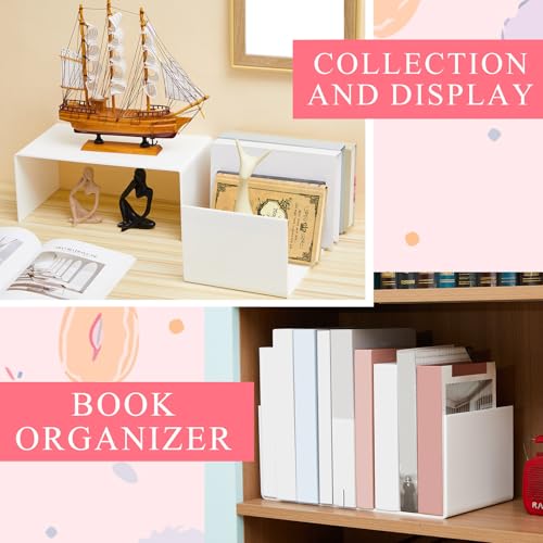 RattanView 2 Pcs 13 Inch Large Acrylic Risers Display Stands 5 mm Thick Acrylic Shelf Riser Showcase for Collectibles Jewelry Cupcakes Food Figures Perfume Cabinet (White) - color: White, size: 13 Inch, 5 mm