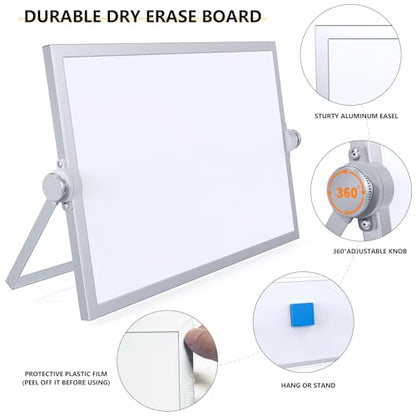 Small Dry Erase White Board,Magnetic Desktop Whiteboard with Stand - size: 12"W x 7.9"H
