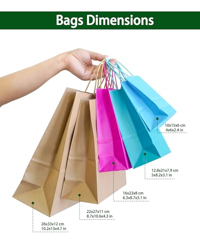 AZOWA Gift Bags Mini Small Kraft Paper Bags with Handles (4.7 x 2.4 x 6 in, Gray, 25 Pcs) - color: Grey, size: X-Small (Pack of 25)