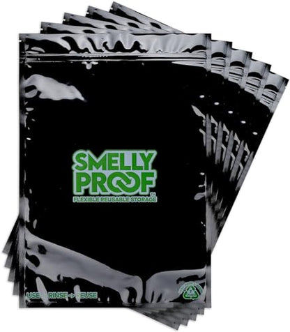 50pk 4-MIL Thick Heavy Duty, 2-Gallon Freezer Zipper Bags, Reusable Food Storage, US-Made, Non-Silicone, BPA Free, No PEVA, 50 x Smelly Proof Bags, NO SMELL Triple Zip BLACK 12" x 16"