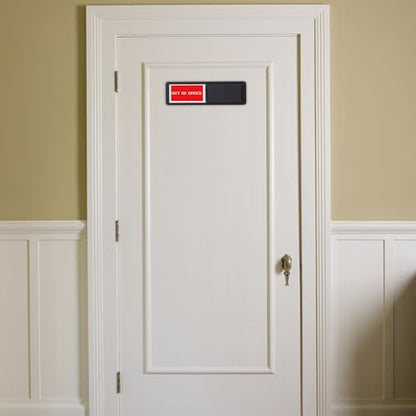 Door Sign Slider, Out of Office/In Office Sliding Status Indicator - color: Black In Office/Out Of Office