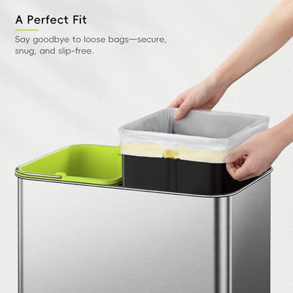 EKO 9.3 Gallon / 30–35 Liter Drawstring Trash Bags, 110 Count Heavy-Duty Tall Kitchen Garbage Can Liners, Extra-Strong Leak-Resistant, Unscented, White, Code K - size: 110 Count (Pack of 1), style: 9.3 Gallon Bags/Code K