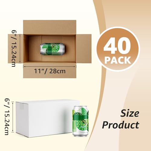 Calenzana 11x6x6 Shipping Boxes Set of 40, White Corrugated Cardboard Box for Mailing Packing Gifts Small Business - size: 11x6x6, style: 40 Pack
