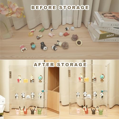 3 Shelf Locking Display Case with Key, Acrylic Countertop Cabinet - size: Acrylic Display Case-3