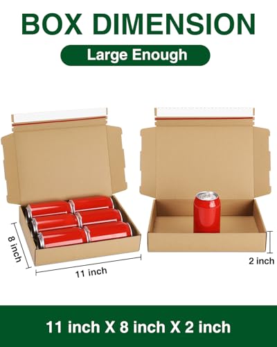 Shipping-Boxes-11x8x2 Inches: 25 Pack-Self-Seal-Cardboard-Boxes-for-Packaging, Brown-Shipping-Boxes-for-Packing-Small-Business, Corrugated Box Mailers for Book Shoes Gift Mailing
