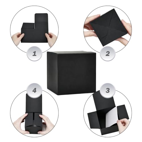 Aosric Black Gift Boxes with Lids 4x4x4 Inch, 24 Pack - color: Black