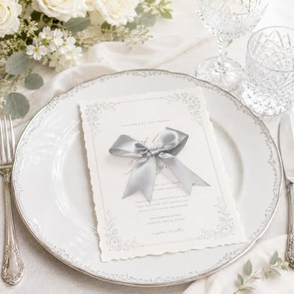 Silver Bows 60Pcs 3.5Inch Pre-Tied Satin Ribbon Bows with Adhesive Dots - color: Silver, size: 60 PCS