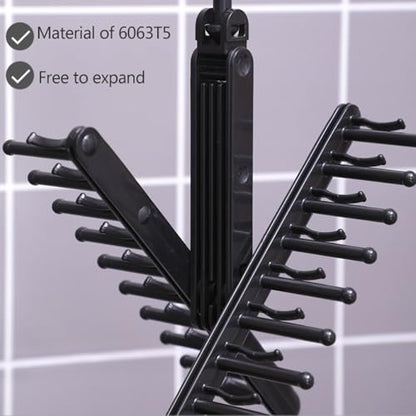 360° Rotating 20 Rows Tie Rack Organizer Space-Saving Closet Storage with Non-Slip Clips Hanger Hook for Tie Scarf Belt Display