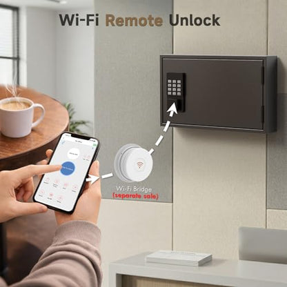 WeHere 30 Key Lock Box Wall Mount, Smart Key Cabinet with Keypad for Office - size: 30-Keys