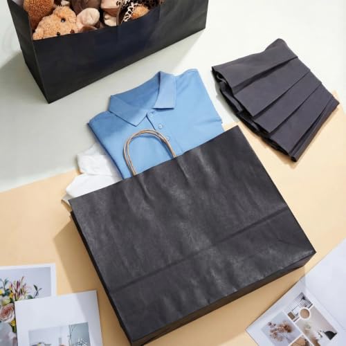 Maitys 12 Pcs 20x16x5 Inch Black Extra Large Paper Gift Bags with Handles - color: Black, size: 20x16x5 Inch