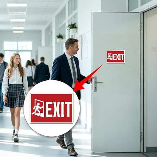 2PCS Emergency Exit Only Signs Sticker,Self Adhesive - color: Exit 463