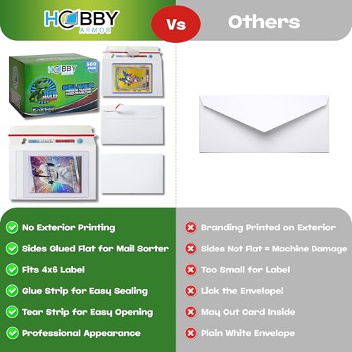 Shell Mailer Incognito Trading Card Envelopes for Shipping 500 Card Mailers - color: 500 Pack - Incognito