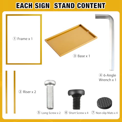 Blulu 4 Pcs Sign Stand Holder for Wedding, 19.6"x 27.5", Gold - color: Gold