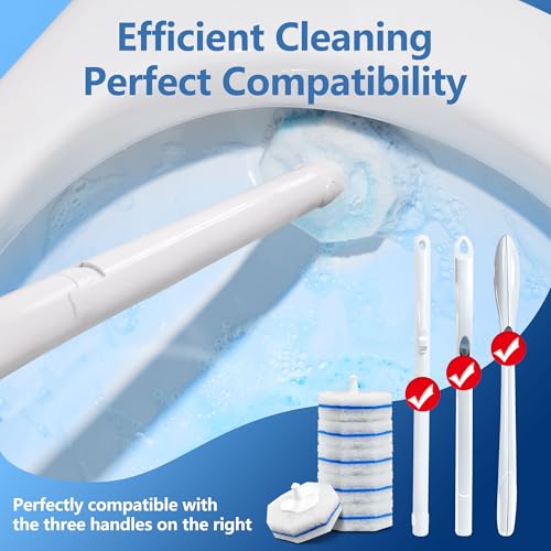 Disposable Toilet Bowl Cleaner Wand and Holder Set with 30 Refills
