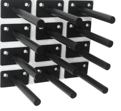 12 Pcs 4" Black Solid Steel Floating Shelf Bracket Blind Shelf Supports - Hidden Brackets for Floating Wood Shelves - Concealed Blind Shelf Support – Screws and Wall Plugs Included - size: 4 Inch, style: 12 Pack-Solid
