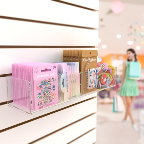 Marketing Holders 2 Pack Slatwall Acrylic Retail Tray Four Compartment Dump Bin Clear Product Merchandise Storage Caddy for Businesses POP Display - size: 15.75" Wide 4 Pocket