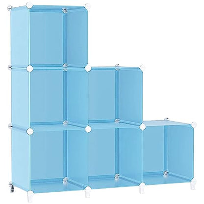 AWTATOS Cube Storage Organizer, Closet Organizers, 6 Cube Shelf, Blue - color: Blue