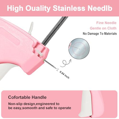 Stitch Gun for Clothes, Mini Stitchy Sewing Gun, Handheld Tagging Gun for Quick Clothing Fixer- Includes 6 Needle, 2000 Black Fasteners & 2000 White Fasteners