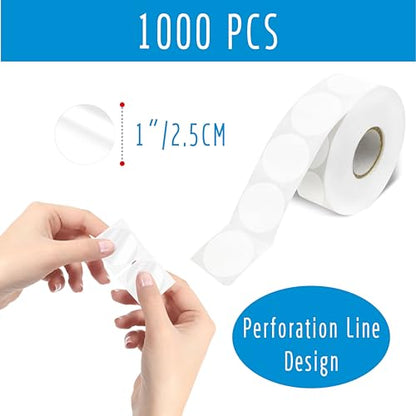 1000 PCS Round Clear Seal Stickers, Transparent Envelope Mail Wafer Seal Self Adhesive Package Circle Label Dots with Perforation Line for Envelopes, Boxes and Gift Packaging (1” in Diameter) - size: 1 inch-1000