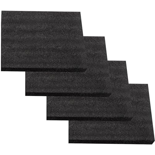 4Pack Customizable Polyethylene Foam Sheets 15.7"X 11.8"X1" Thick Foam Padding for Cases Tool, Black Sheet for Packaging and Crafts - color: Black