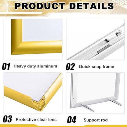 Blulu 2 Pack Aluminum Snap Frame 8.5 x 11 Inch, Gold - color: Gold, size: 8.5 x 11 Inch