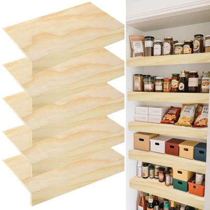 5 Pcs Wooden Shelf Covers 24 x 12 Inch,Wire Rack Covers for Pantry Wood Shelf Liners-0.2 inch Thick,Removable Wood Shelves Covering Weight Pantry Shelf Cover for Closet Kitchen Pantry Bathroom
