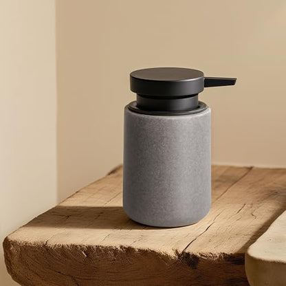 Clasin Home Liquid Soap Dispenser with Easy-to-Press Pump, 10 oz Refillable Hand Soap Dispenser with Extended Spout for Bathroom Kitchen Dish Lotion, Modern Stone Texture (Gray) - color: Gray