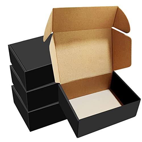 BoShahai 30 Pack 8x6x3 inch Black Shipping Boxes, Corrugated Cardboard - size: Black 8*6*3 Inch