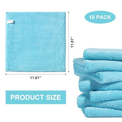 JOYMOOP Microfiber Cleaning Cloth, 18 Piece Set, Medium, Cyan - color: K