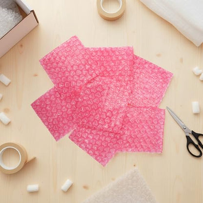 100 Pcs 4"x4" Love Heart-Shaped Bubble Wrap Pouches, Rose Red Double-Walled Anti-Static Mailing Bags for Packing Shipping Storage – Self-Seal Cushioning Envelopes for Gifts Ornaments Fragile Items