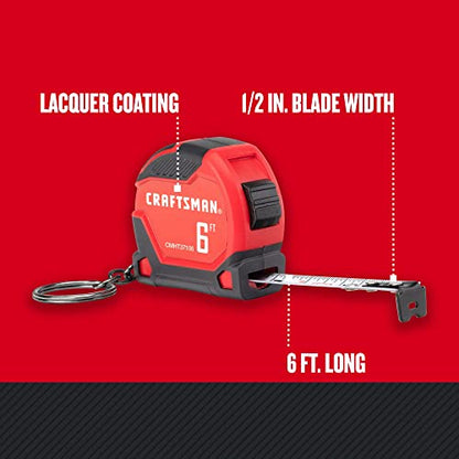 CRAFTSMAN Keychain Tape Measure, 6 FT (CMHT37106G)